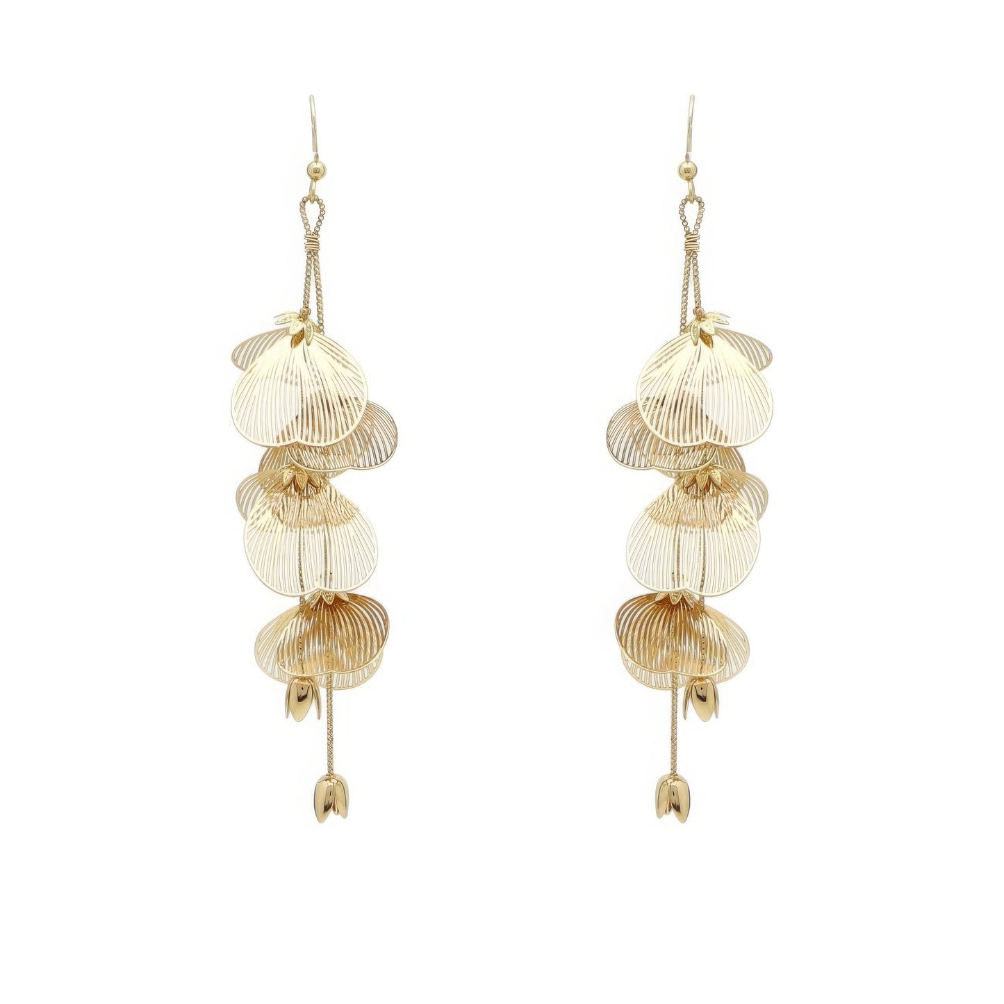 Flower Metal Drop Earrings
