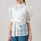A See-thru Mini Length Organza Top