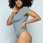 Short Sleeve Hook And Eye Ribbed Knit