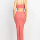 Cutout Back Slit V-neck Maxi Dress