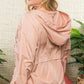 Hood Front Metal Zipper With Front Pocket Windbreaker