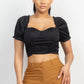 Ruching Puff Sleevetop