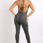 Cargo pocket halter jumpsuit
