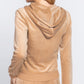 Long Sleeve Velour Hoodie Zip Up Jacket