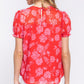 Short Slv Print Clip Dot Blouse