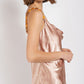 Cowl neck satin camisole with chain strap