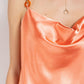 Cowl neck satin camisole with chain strap