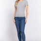 Short Slv Crew Neck Variegated Rib Knit Top