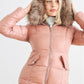 Long Sleeve Faux Fur Hood Padded Water Resistant Finish Jacket