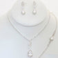 Rhinestone Necklace Earring Bracelet Set
