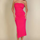 Solid Bodycon Split Hem Tube Dress