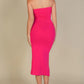 Solid Bodycon Split Hem Tube Dress