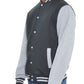 Mens Fleece Snap Button Varsity Jacket