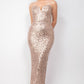 Sequin V-bar Crisscross Tube Dress