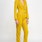 Single Button Crop Blazer With Tailored Pants Set