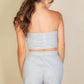 Simple Solid Color Tube Top And Shorts Two Piece Set