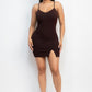 Glittered bodycon slit dress