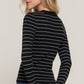 Long slv crew neck stripe sweater