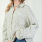 Printed cotton gauze button down woven shirt