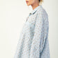 Printed cotton gauze button down woven shirt