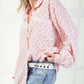 Printed cotton gauze button down woven shirt