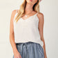 Laced textured poly woven camisole