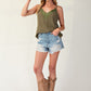 Laced textured poly woven camisole
