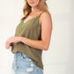 Laced textured poly woven camisole