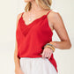 Laced textured poly woven camisole