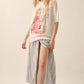 Duo flowers vintage-wash oversized graphic tee