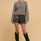 Striped sequins high waist shorts
