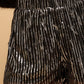 Striped sequins high waist shorts