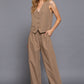 V-neckline Pin Stripe Woven Vest