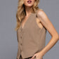 V-neckline Pin Stripe Woven Vest