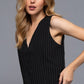 V-neckline Pin Stripe Woven Vest
