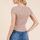 Insert Lace Snap Detail Top W/ Reverse Stitch