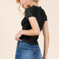 Insert Lace Snap Detail Top W/ Reverse Stitch