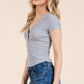 Insert Lace Snap Detail Top W/ Reverse Stitch