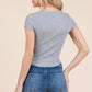 Insert Lace Snap Detail Top W/ Reverse Stitch