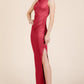 Back Cut Out Side Shirring Side Slit Maxi Dress