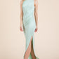 Back Cut Out Side Shirring Side Slit Maxi Dress