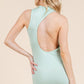 Back Cut Out Side Shirring Side Slit Maxi Dress