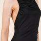 Back Cut Out Side Shirring Side Slit Maxi Dress