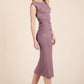Cap Sleeve Boatneck Open Back Midi Dress