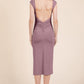 Cap Sleeve Boatneck Open Back Midi Dress