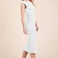 Cap Sleeve Boatneck Open Back Midi Dress