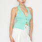 Halter Neck Buckled Open-back Top