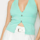 Halter Neck Buckled Open-back Top