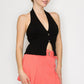 Halter Neck Buckled Open-back Top