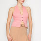 Halter Neck Buckled Open-back Top